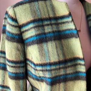 Lime green plaid wool jacket clueless 90’s bold